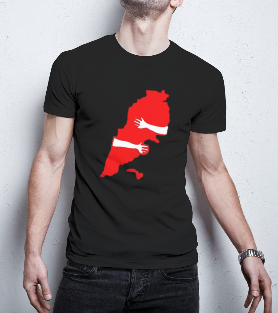 Lebanese Hug Red Map Embrace T-Shirt