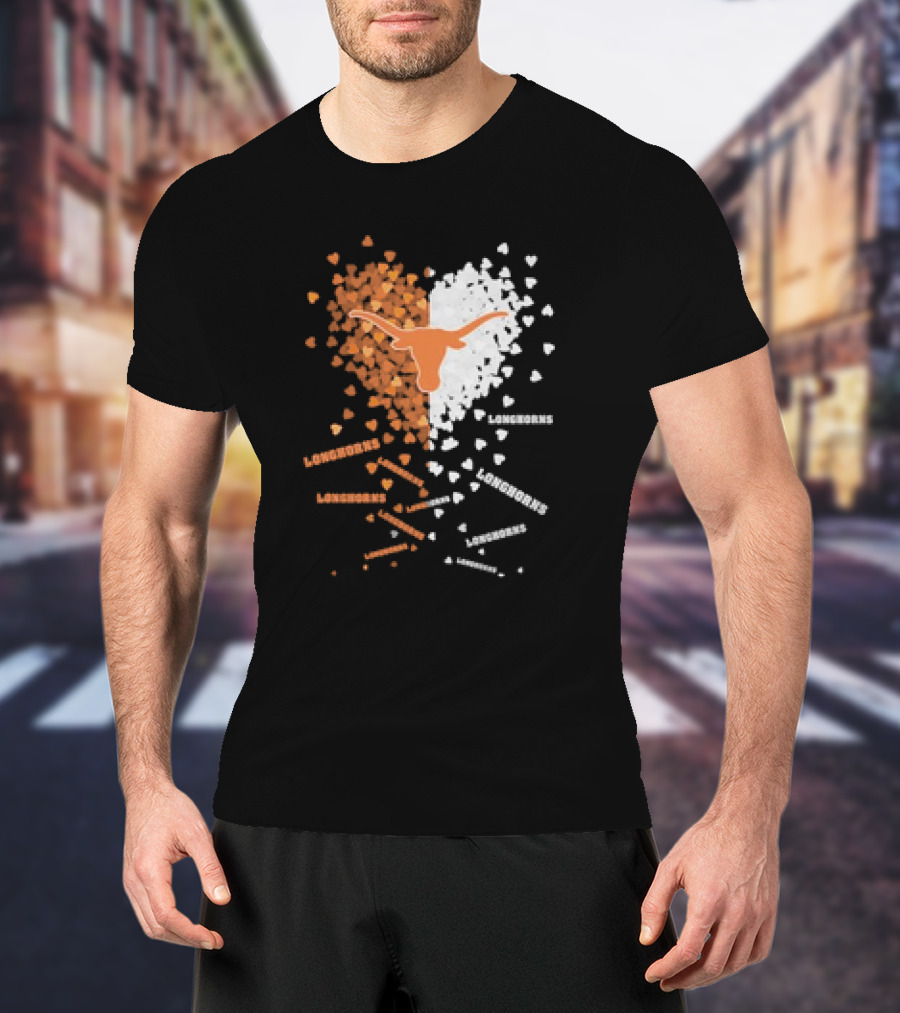 Texas Longhorns Mini Heart Football Longhorns T-Shirt