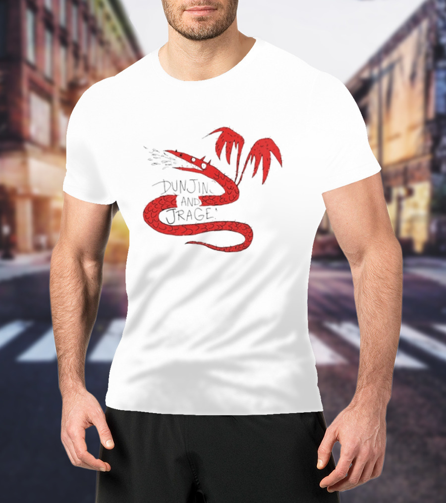 Dunjins And Jragens Fire-Breathing Red Serpent With Wings T-Shirt