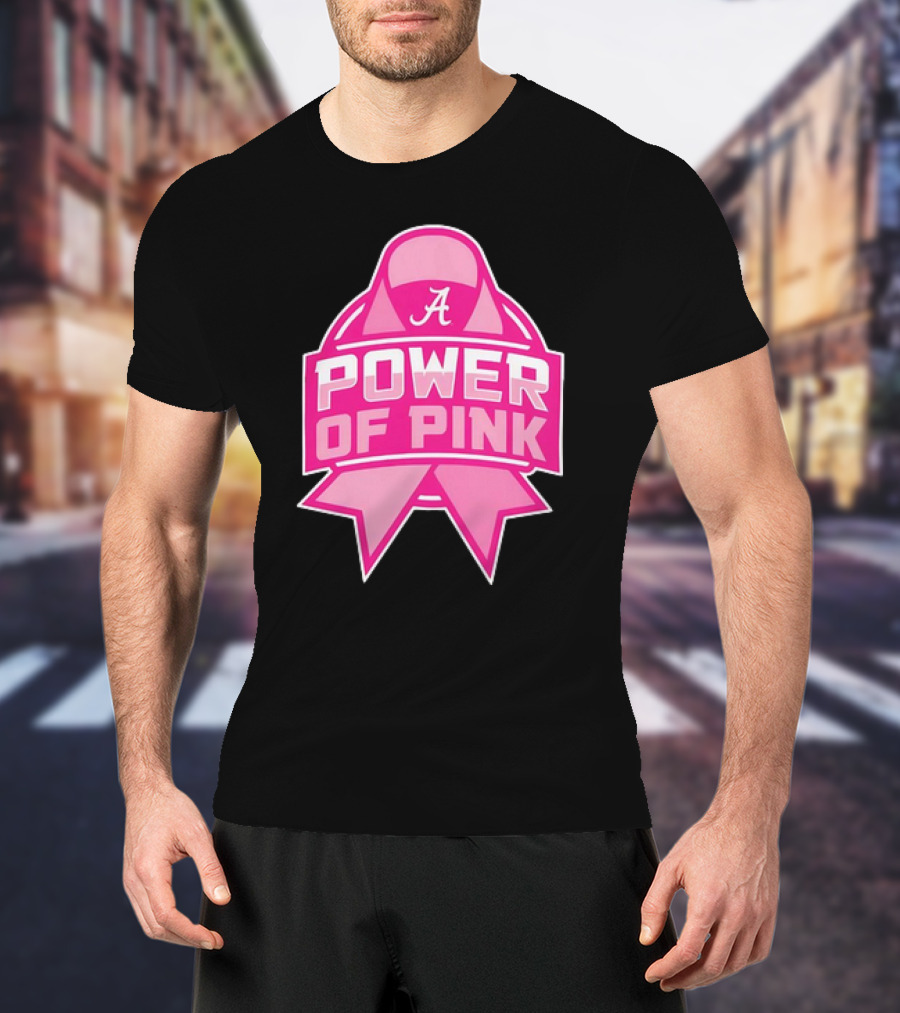 Alabama Crimson Tide Power Of Pink Ribbon T-Shirt