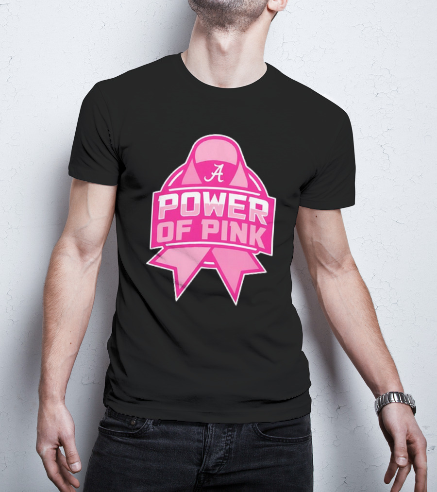 Alabama Crimson Tide Power Of Pink Ribbon T-Shirt