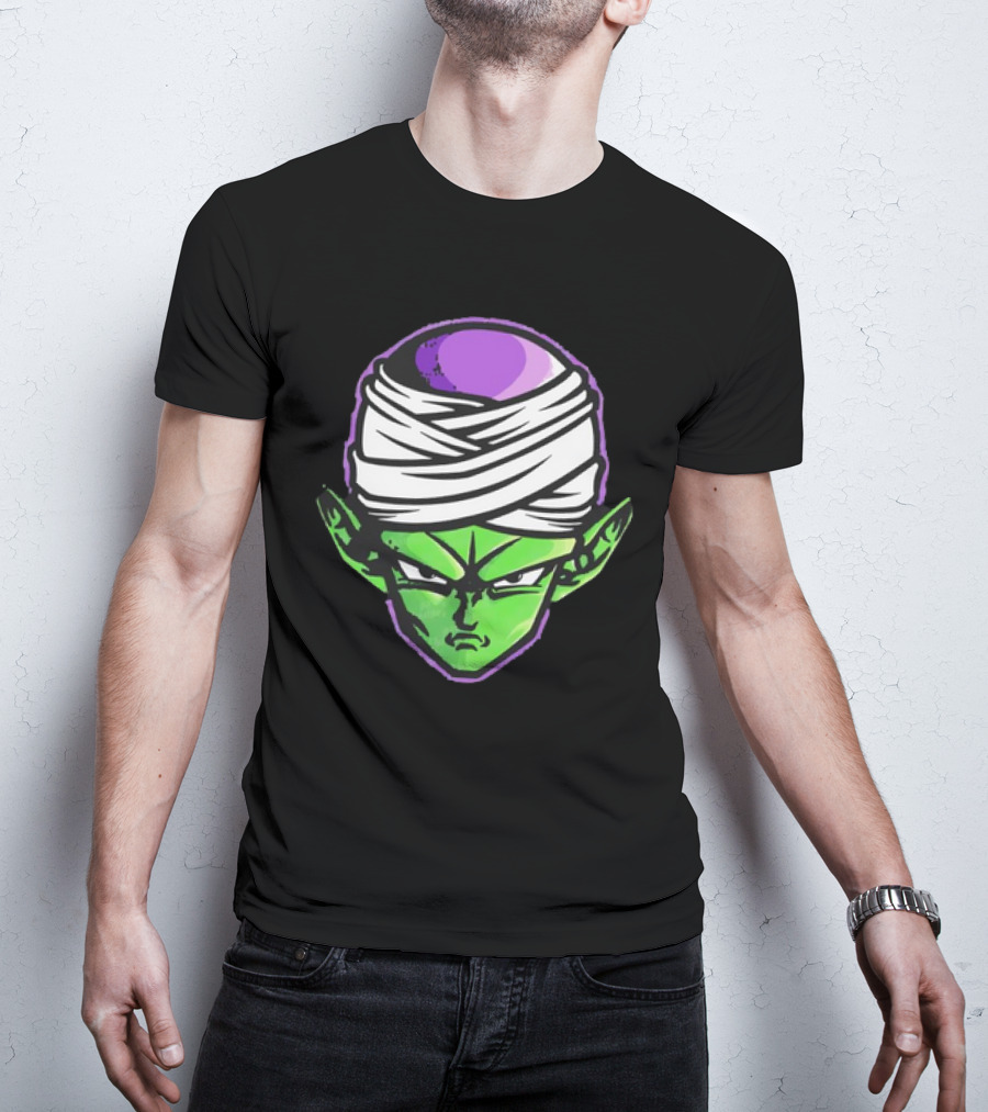 Piccolo Dragon Ball Z Green Face Turban Anime Character T-Shirt