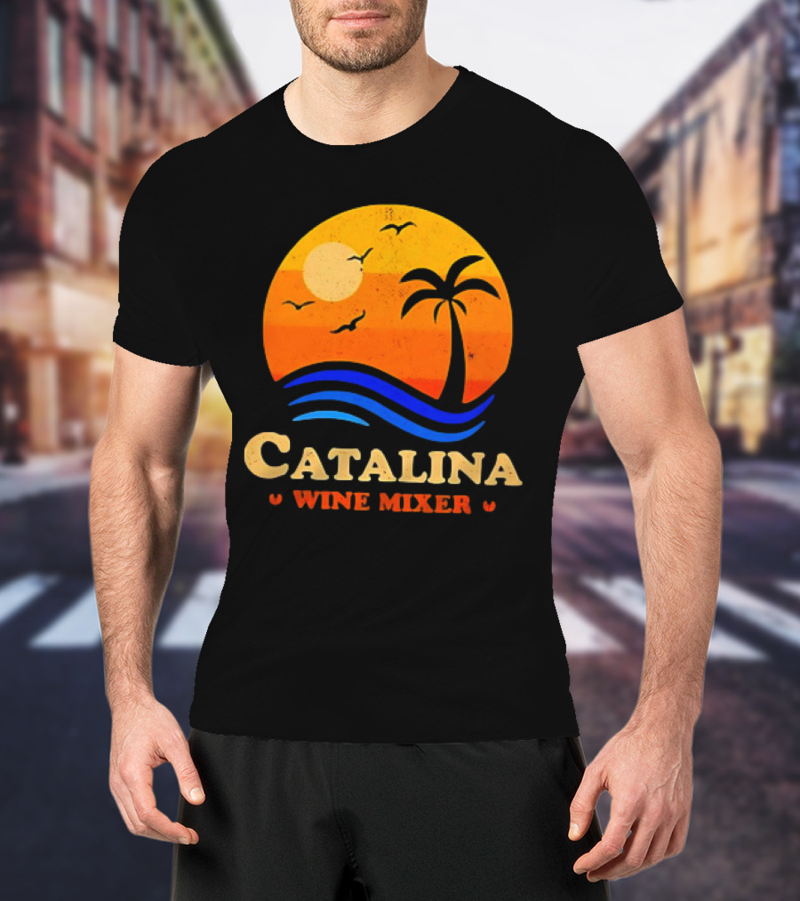 Step Brothers Catalina Wine Mixer Vintage Sunset Palm Island T-Shirt