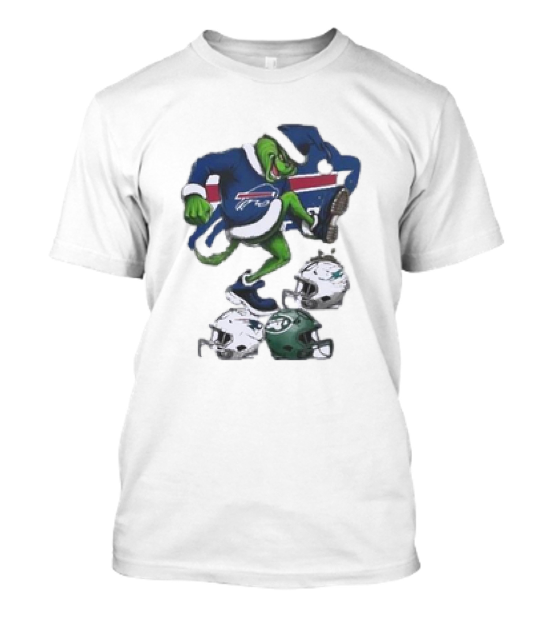 Christmas Grinch Buffalo Bills Stomp Helmets NFL Teams T-Shirt