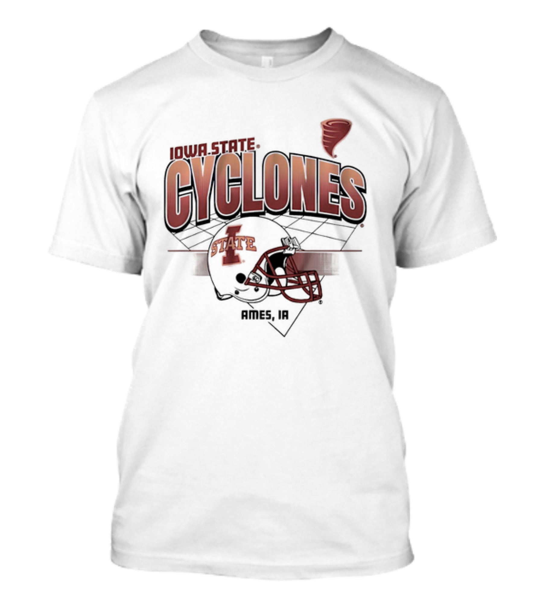 Iowa State Cyclones Ames Helmet Grid Tornado Vintage T-Shirt