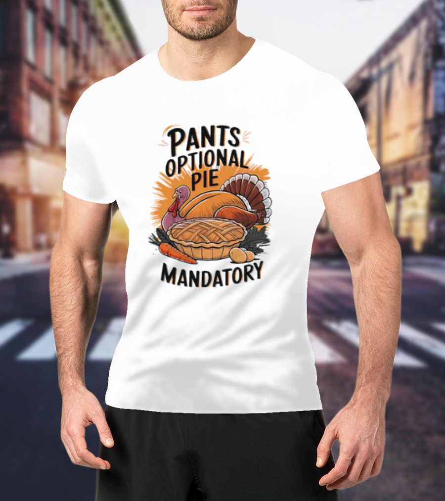 Pants Optional Pie Mandatory Thanksgiving Turkey And Pie T-Shirt