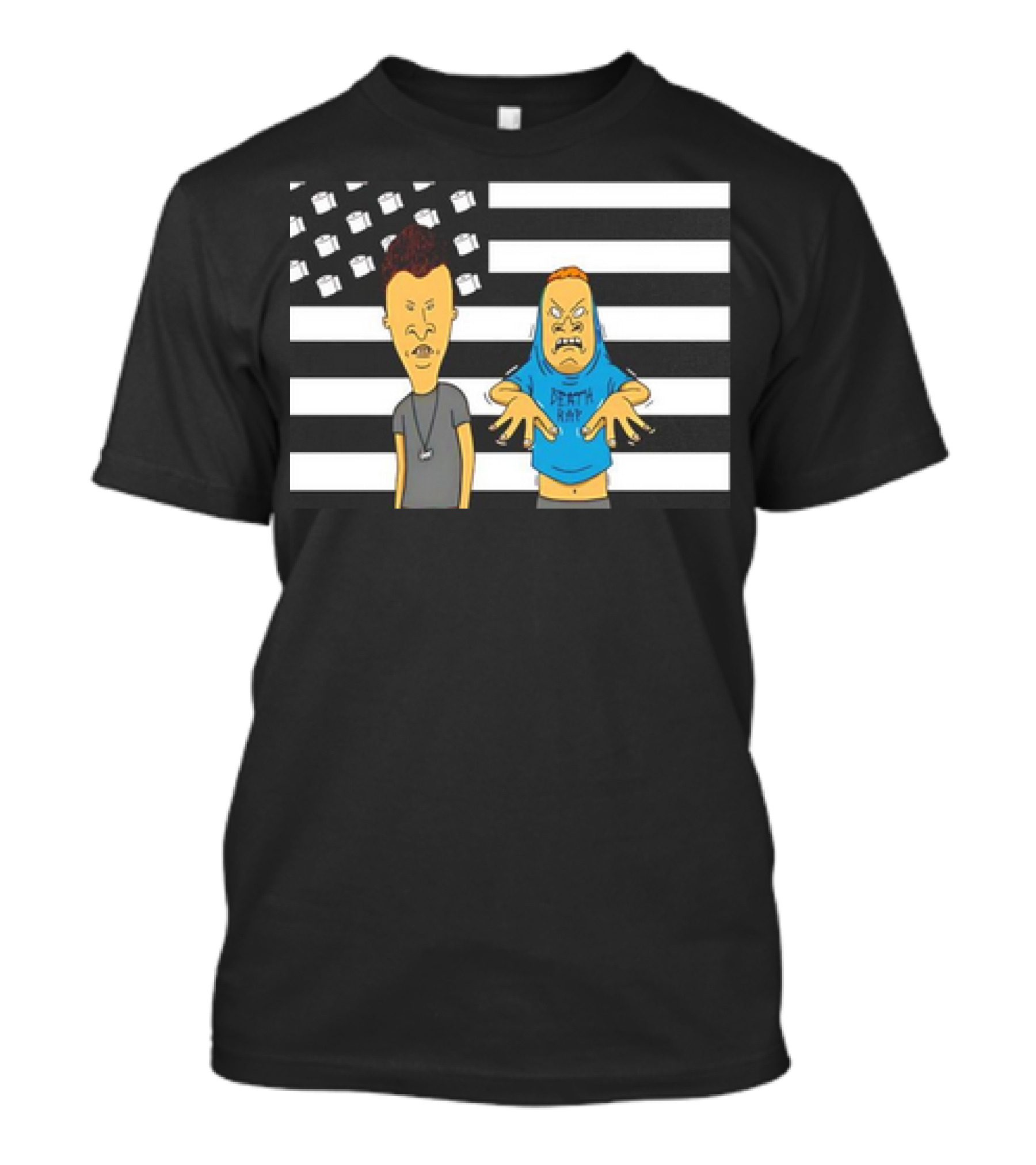 Beavis And Butthead Cornholio Death Rap American Flag T-Shirt