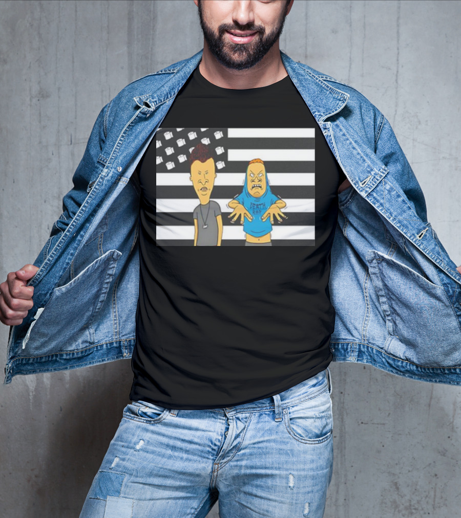 Beavis And Butthead Cornholio Death Rap American Flag T-Shirt