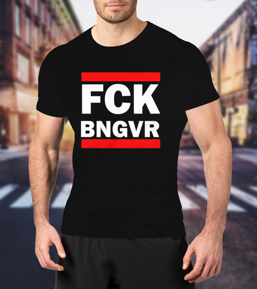 Nadav Oz Salzberger FCK BNGVR Bold Red And White Block Text T-Shirt