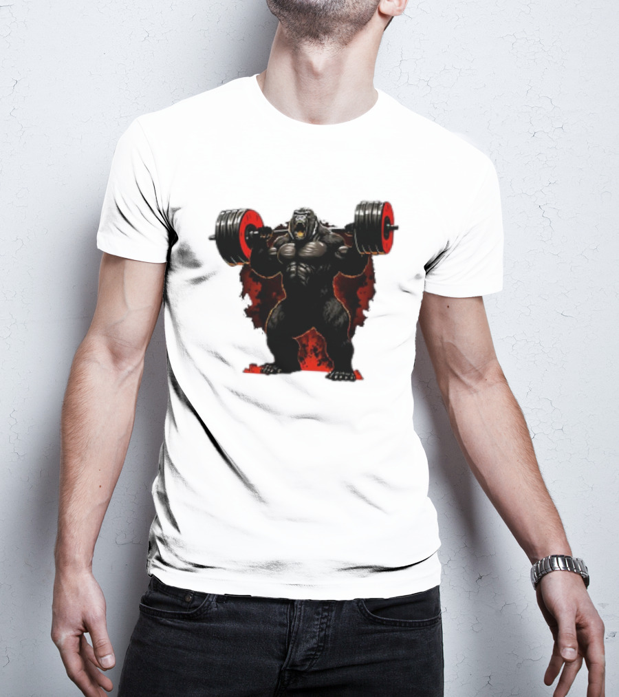 Gorilla Workout Beast Lifting Power Weights Gym T-Shirt