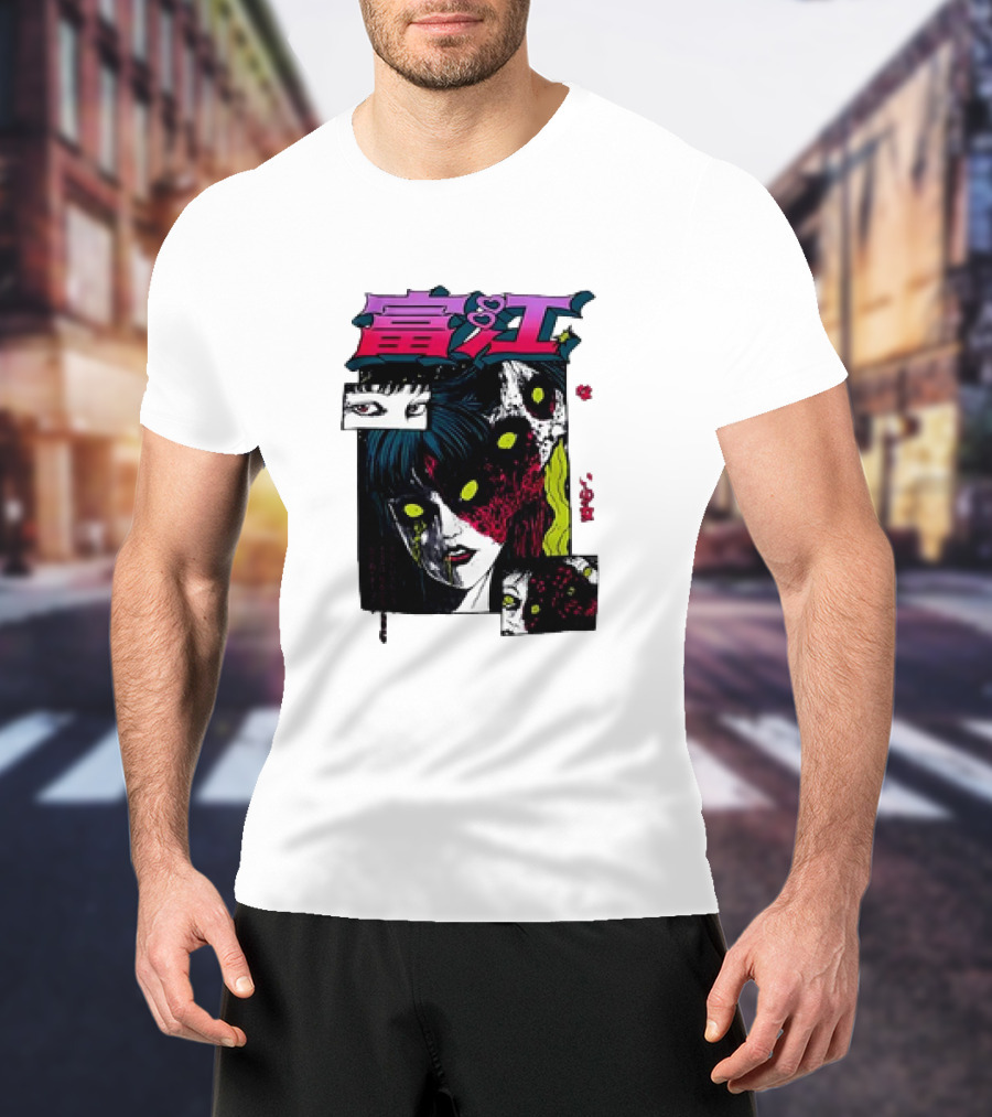 Junji Ito Tomie Horror Manga Eyes Panels T-Shirt
