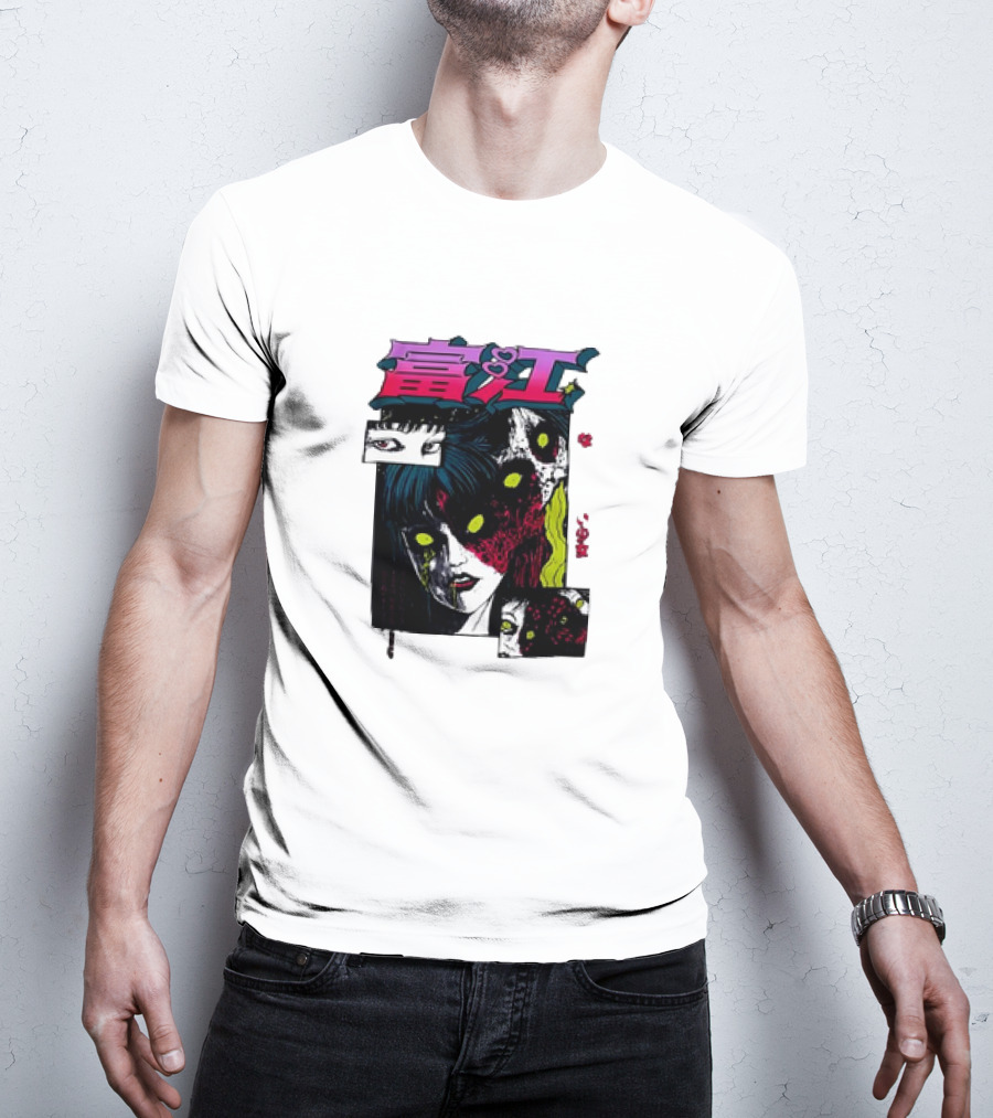 Junji Ito Tomie Horror Manga Eyes Panels T-Shirt