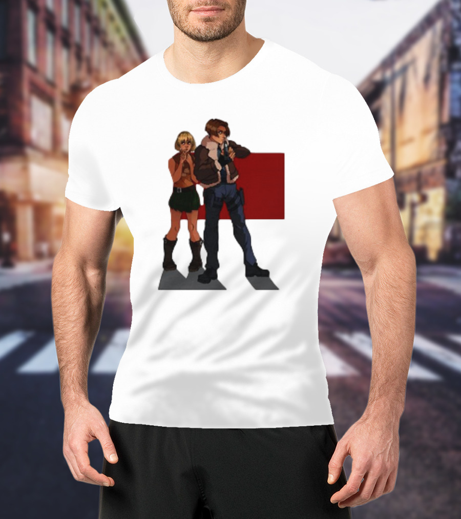 Resident Evil Leon And Ashley Anime Style Duo T-Shirt