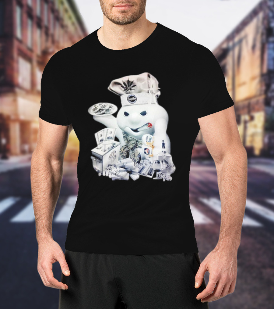 Dopeboy Dough Boy Cannabis Money And Baking Elements T-Shirt