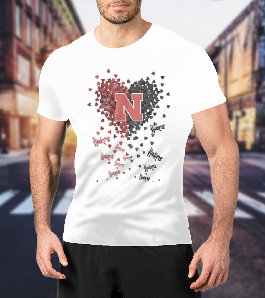Nebraska Cornhuskers Passionate Heart N Huskers T-Shirt