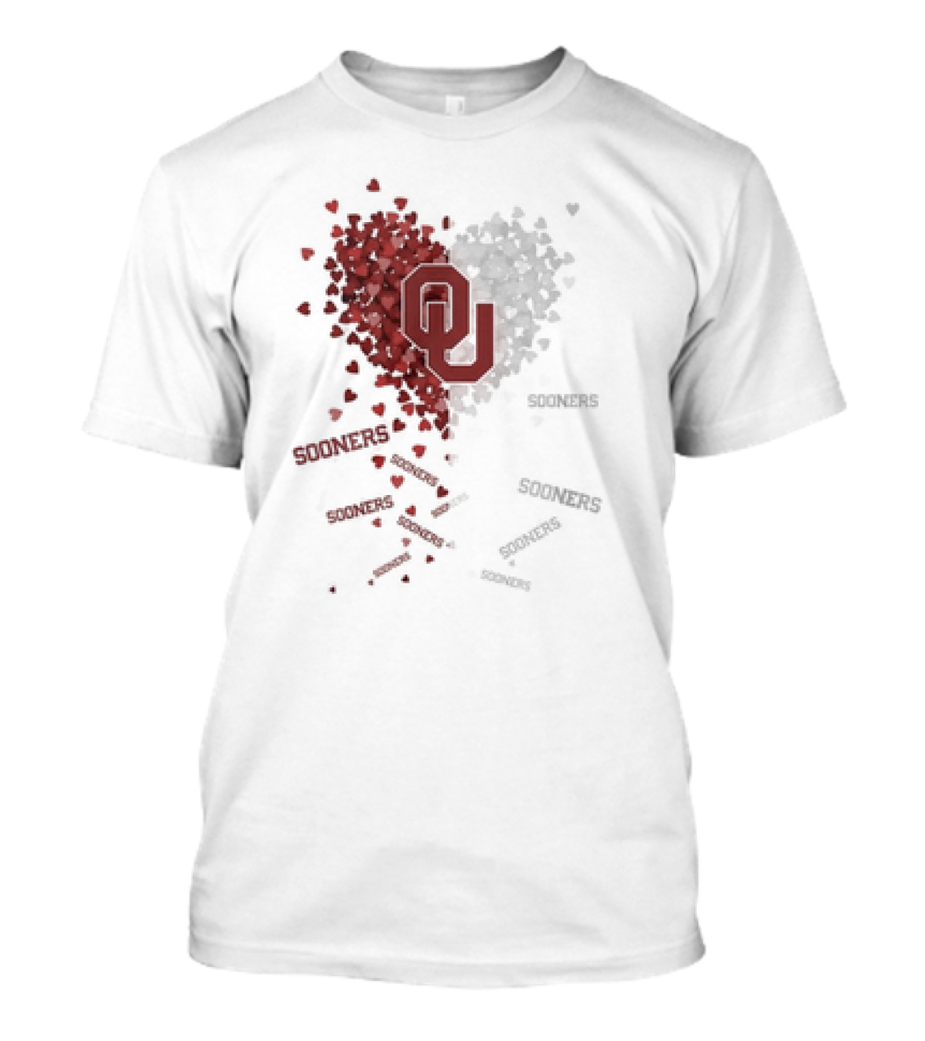 Oklahoma Sooners OU Logo Heart With Sooners Text T-Shirt