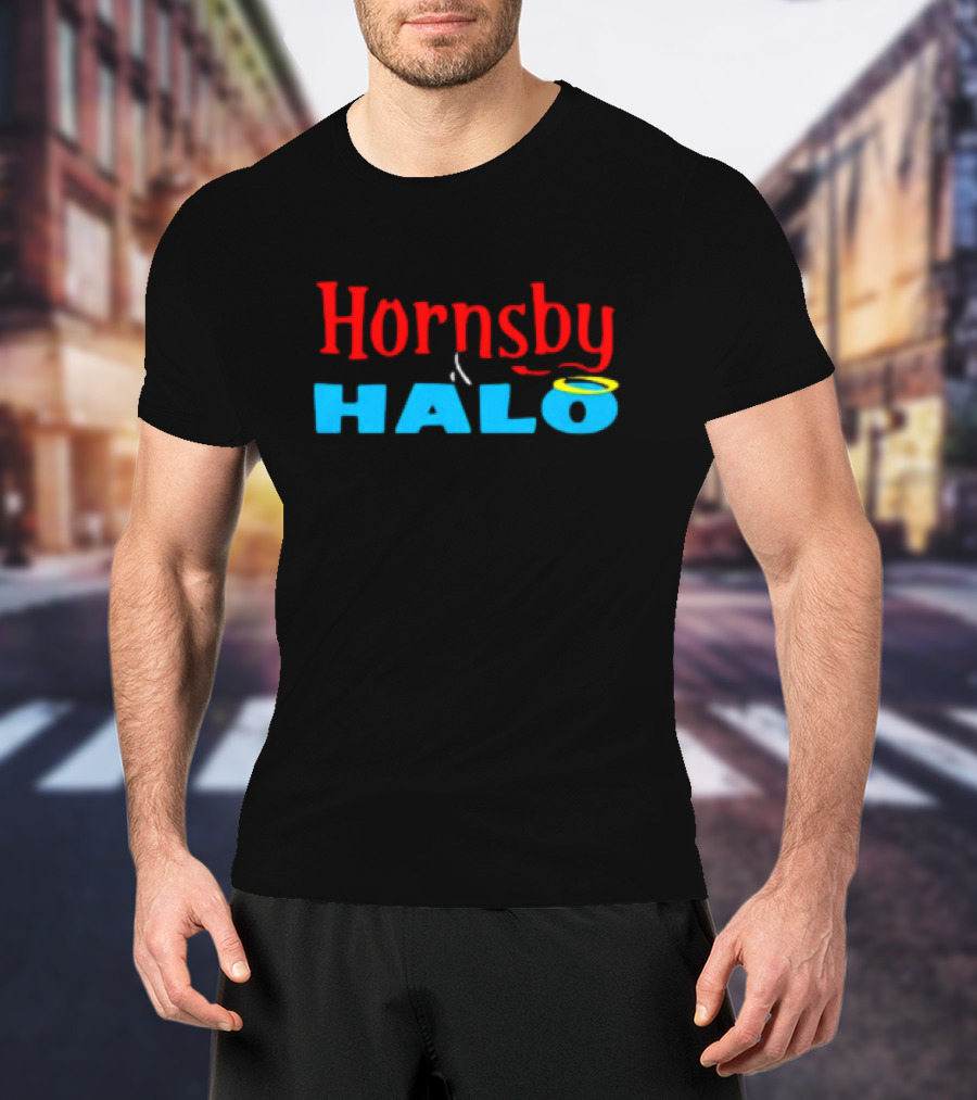 Hornsby And Halo Contrast With Devil Horns And Angel Ring T-Shirt