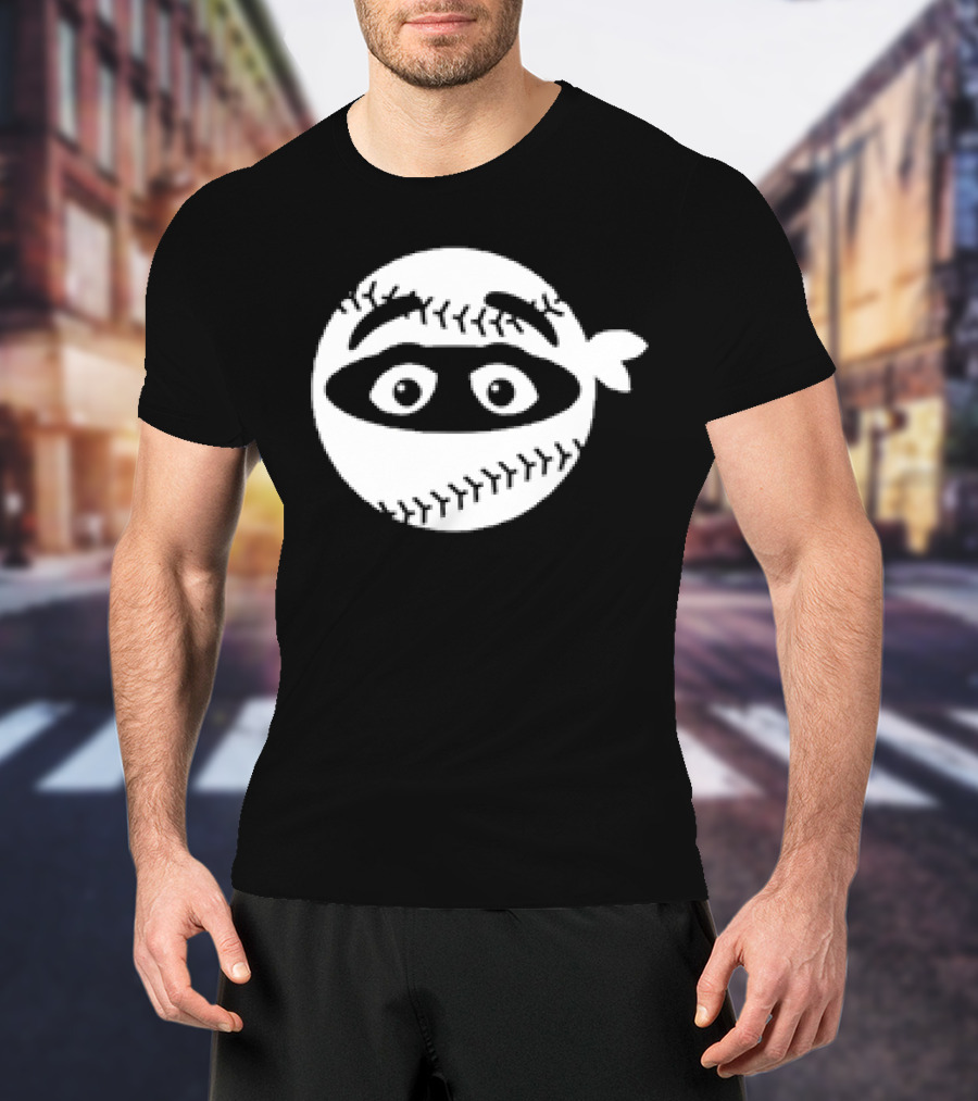 New York Mets Baseball Pitching Ninja Grimace T-Shirt