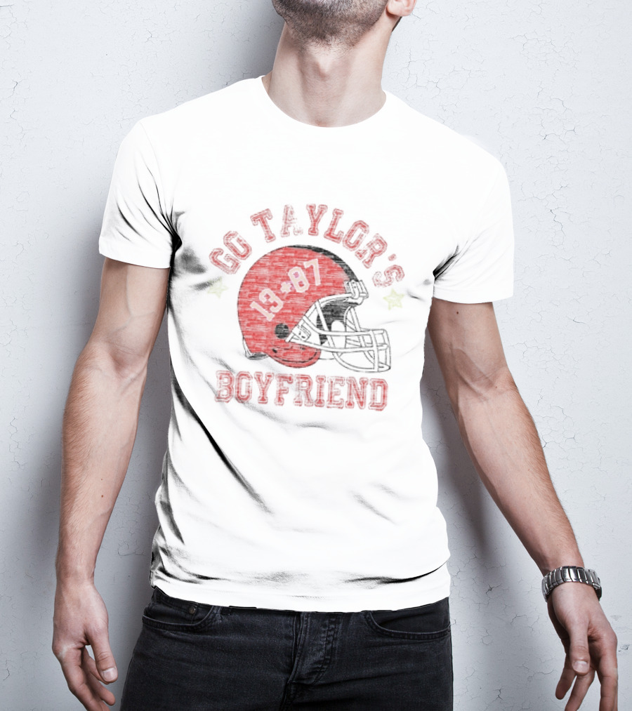 Go Taylor’s Boyfriend 13 87 Football Helmet T-Shirt