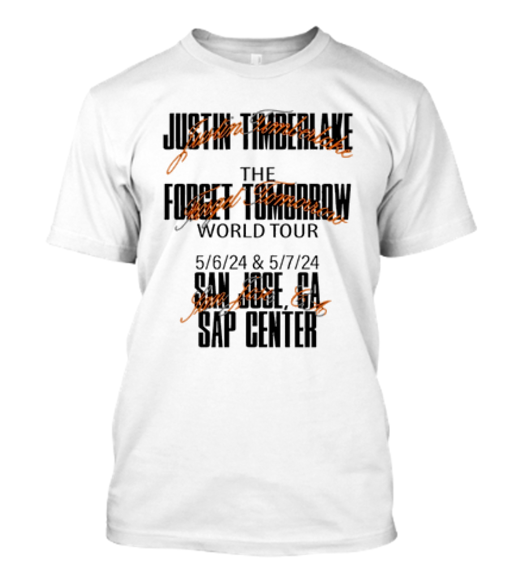 Justin Timberlake San Jose SAP Center Forget Tomorrow World Tour T-Shirt