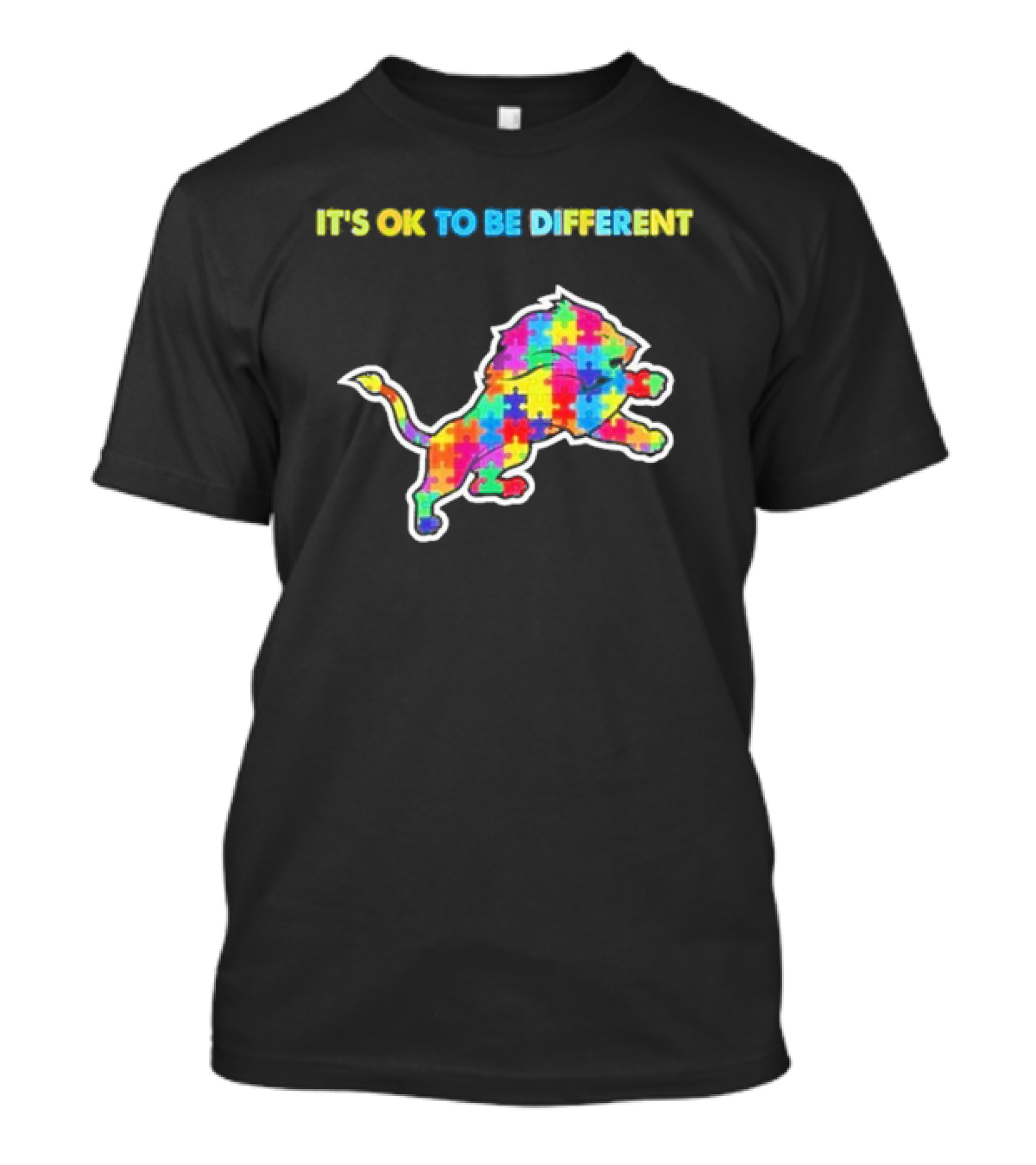 It's Ok To Be Different Autism Puzzle Lion T-Shirt