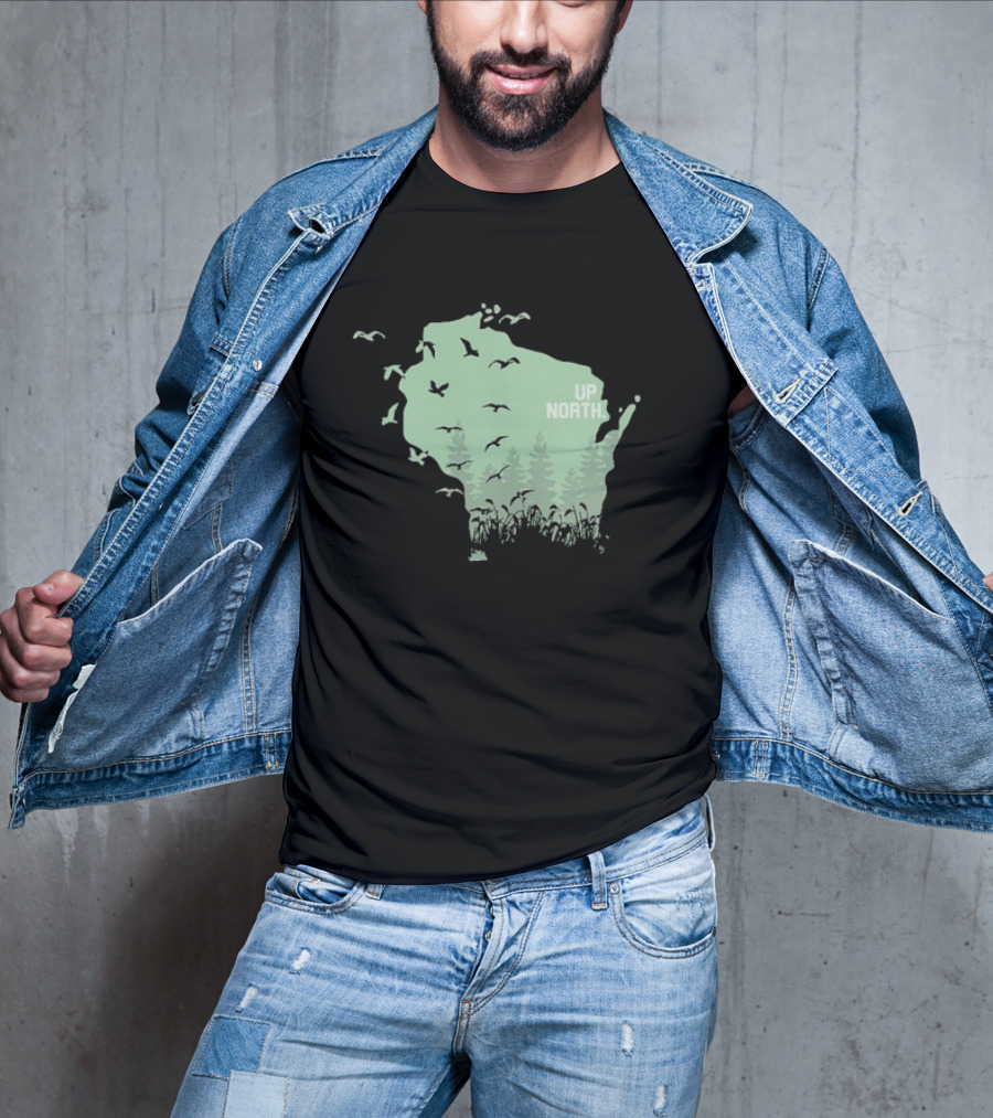 Wisconsin Up North Birds And Trees T-Shirt
