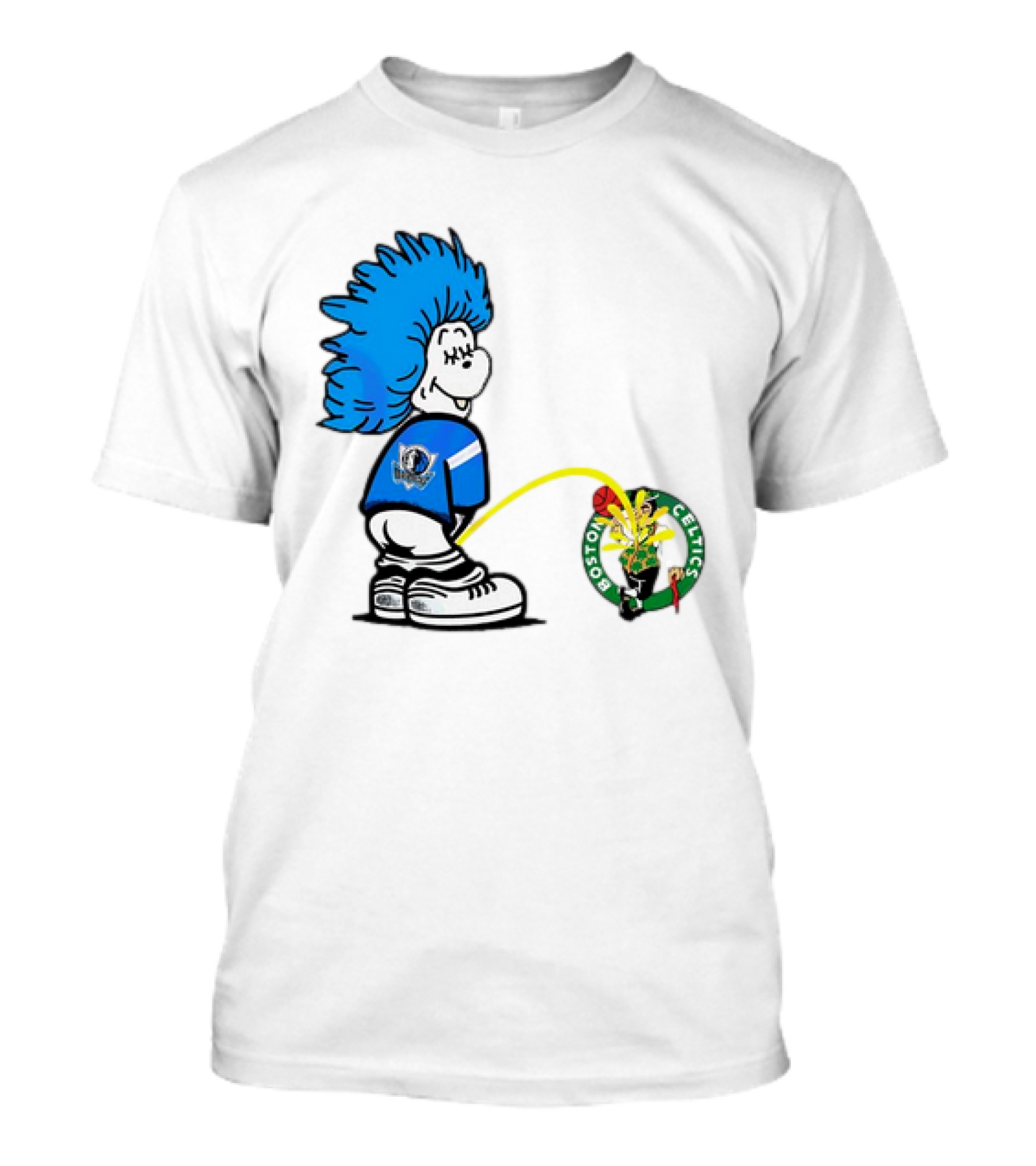 Dallas Mavericks Fan Urinating On Boston Celtics T-Shirt
