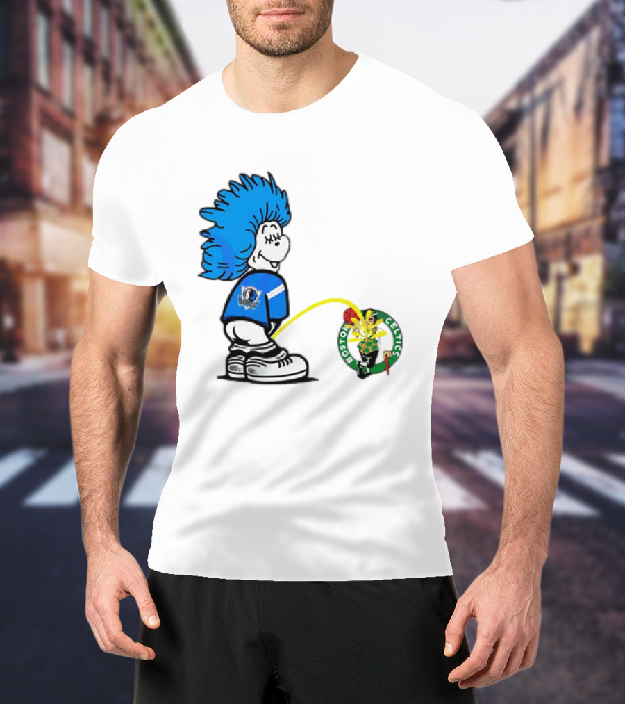 Dallas Mavericks Fan Urinating On Boston Celtics T-Shirt