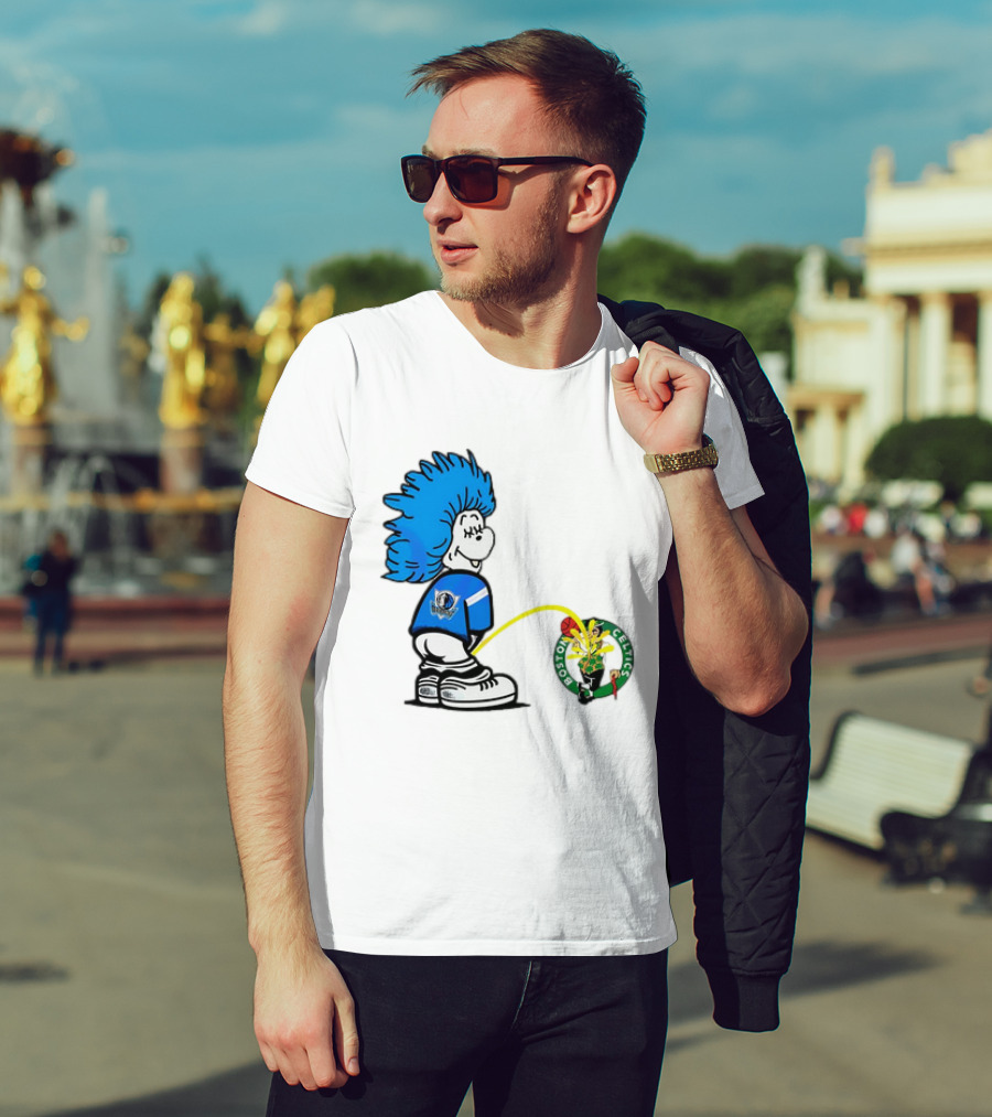 Dallas Mavericks Fan Urinating On Boston Celtics T-Shirt