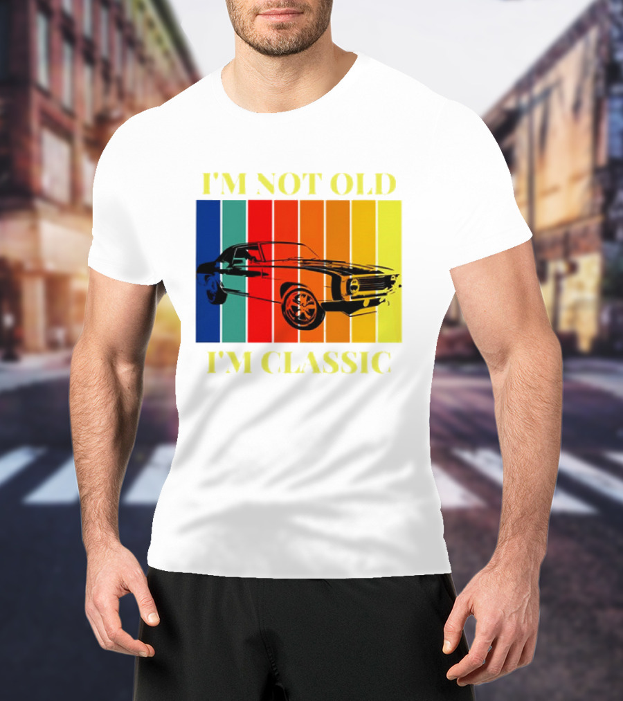 I’m Not Old I’m Classic Retro Car Vintage Stripes T-Shirt