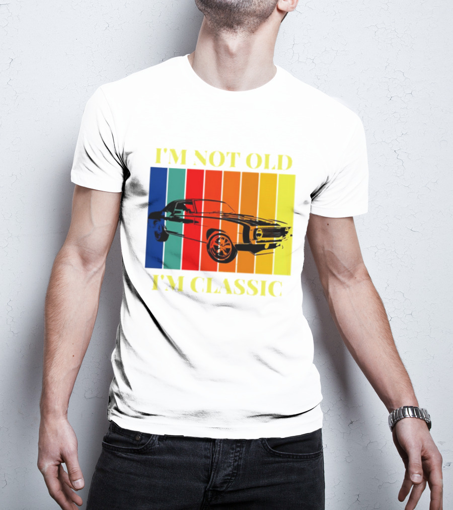 I’m Not Old I’m Classic Retro Car Vintage Stripes T-Shirt
