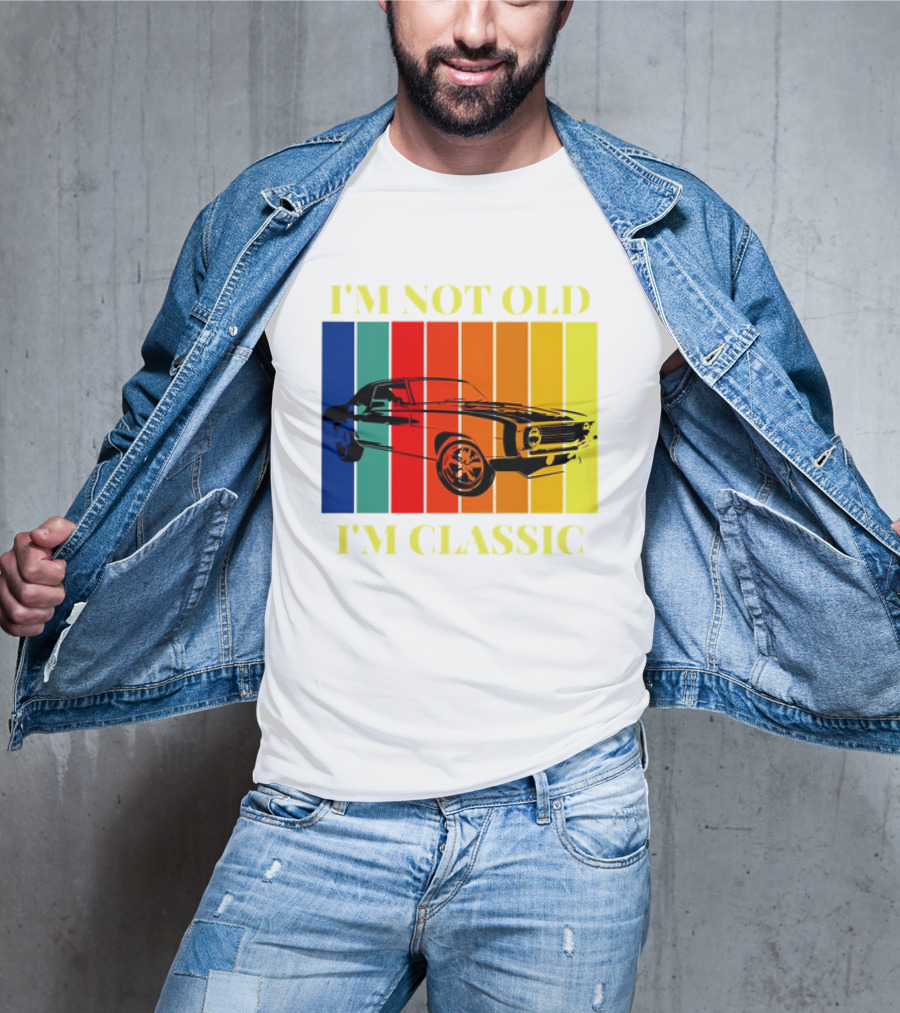 I’m Not Old I’m Classic Retro Car Vintage Stripes T-Shirt