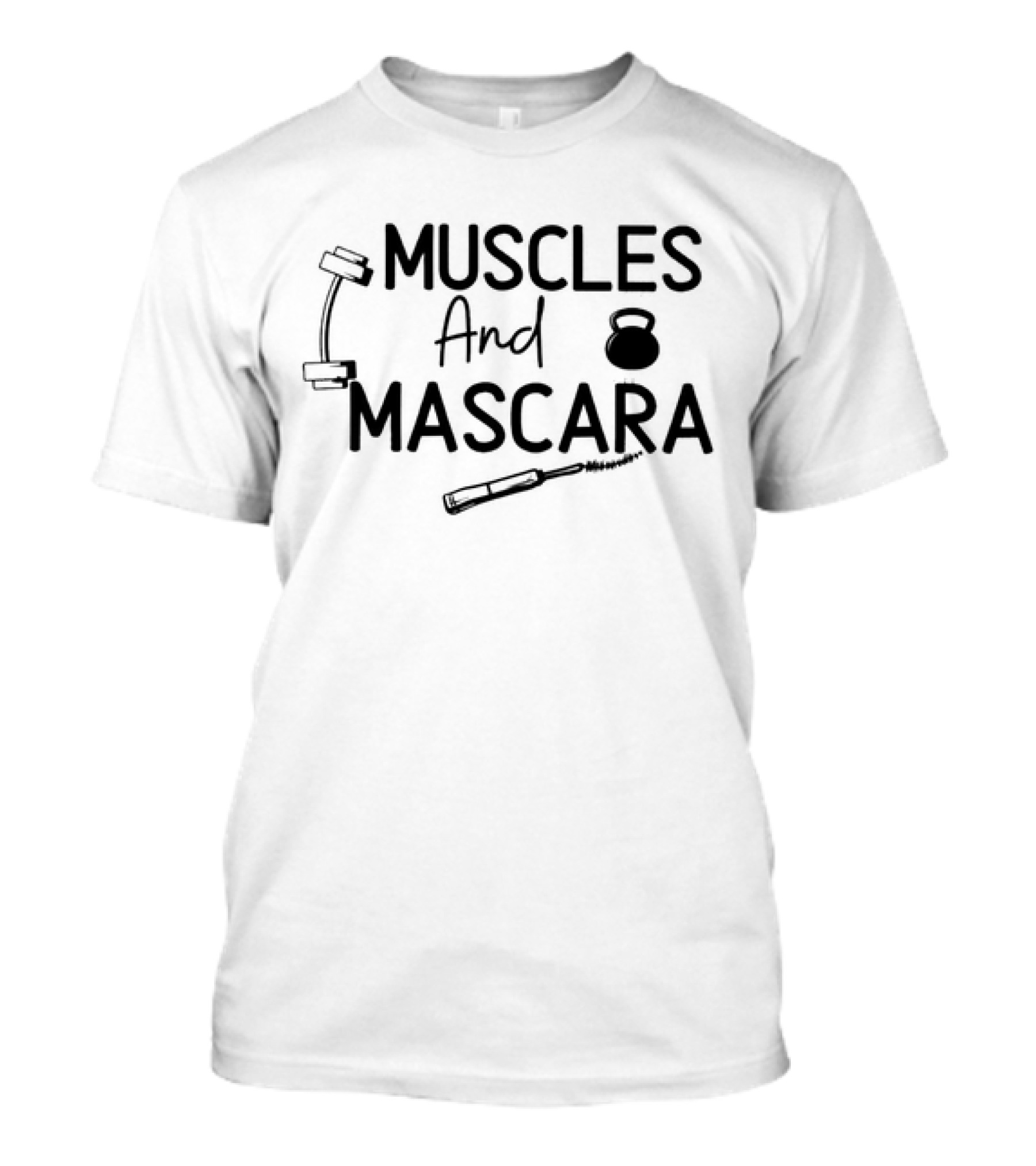Muscles And Mascara Dumbbell Kettlebell Makeup T-Shirt