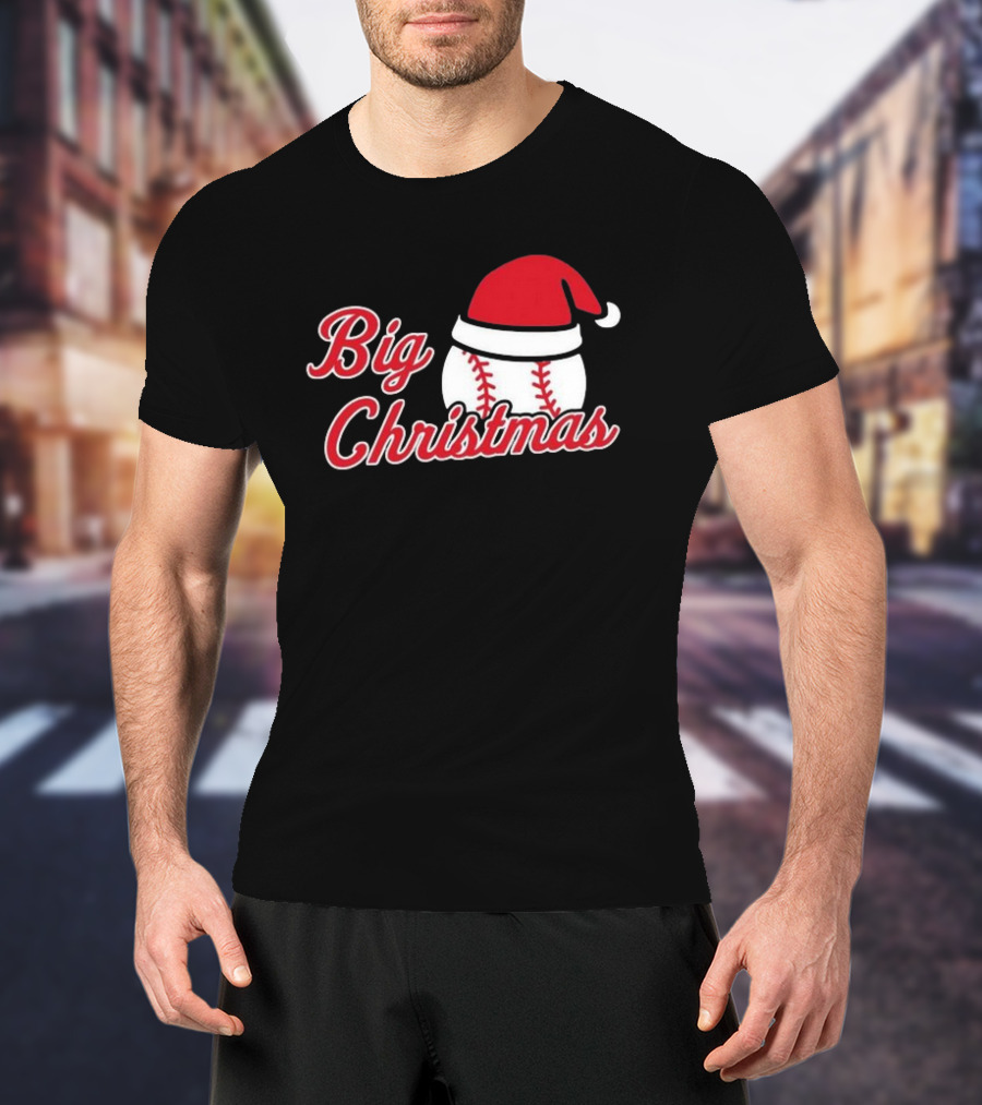 Cleveland Big Christmas Baseball Santa Hat T-Shirt