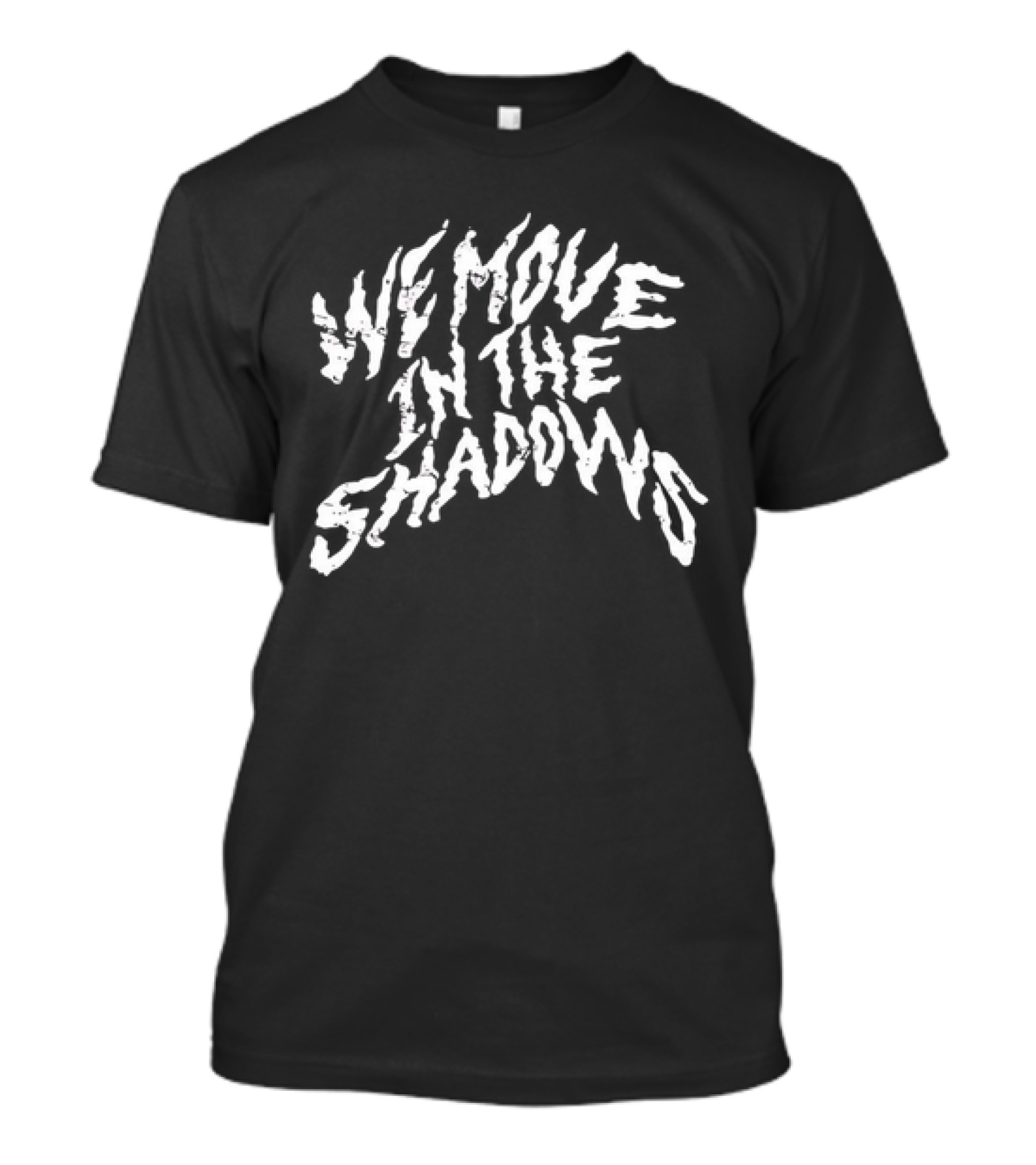 We Move In The Shadows White Distressed Gothic Horror T-Shirt
