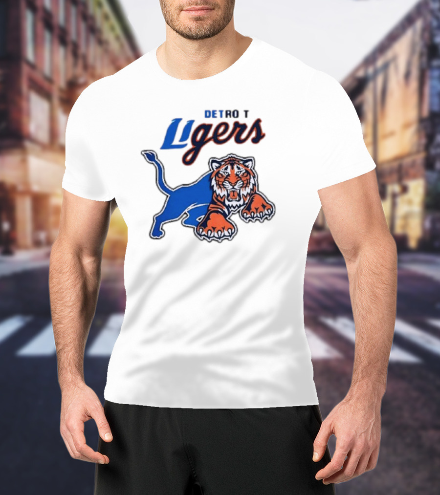 Detroit Ligers Detroit Tigers X Detroit Lions Crossover T-Shirt