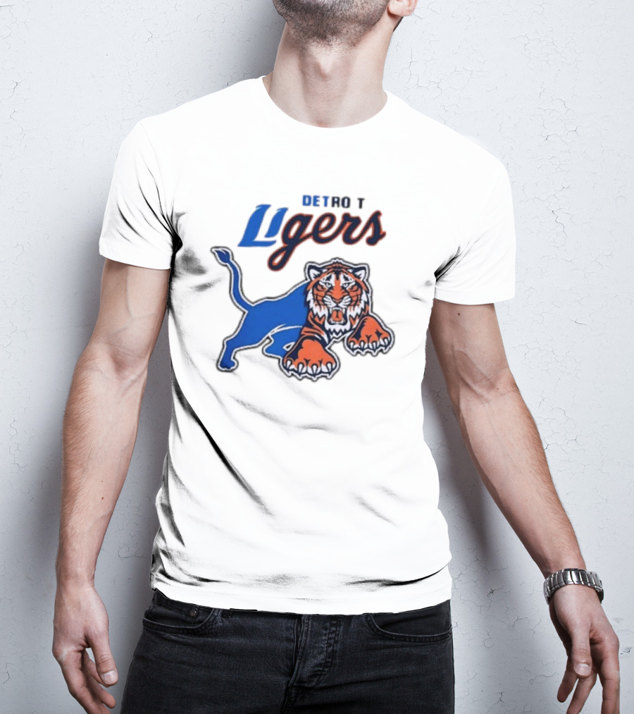Detroit Ligers Detroit Tigers X Detroit Lions Crossover T-Shirt