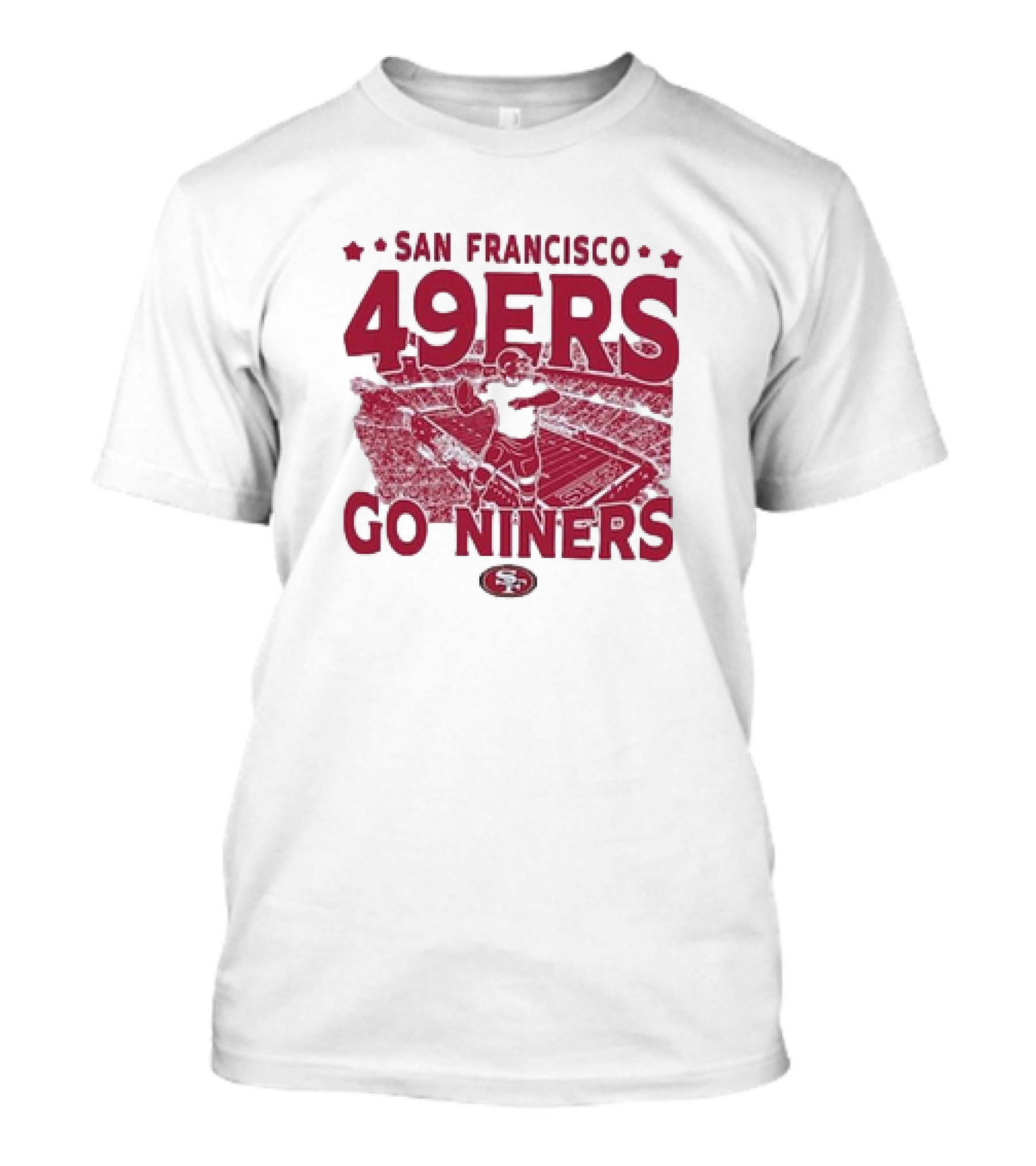 San Francisco 49ers Go Niners Vintage Stadium Football T-Shirt