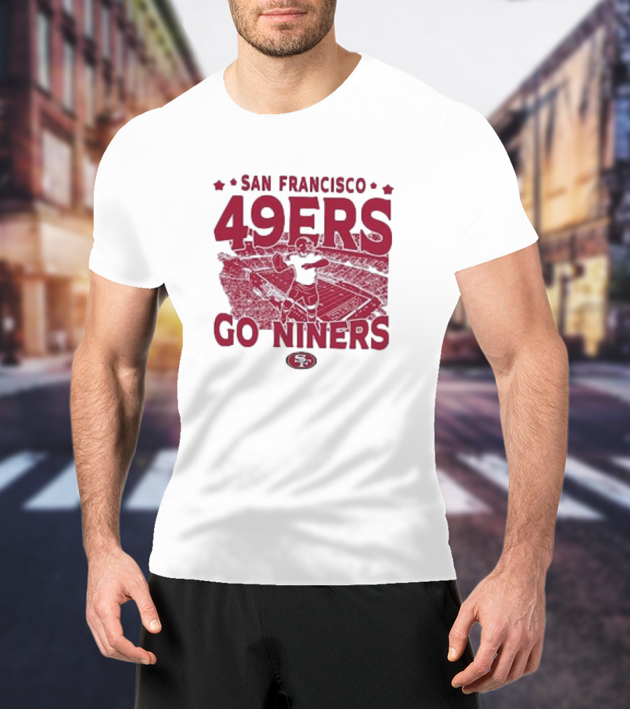 San Francisco 49ers Go Niners Vintage Stadium Football T-Shirt