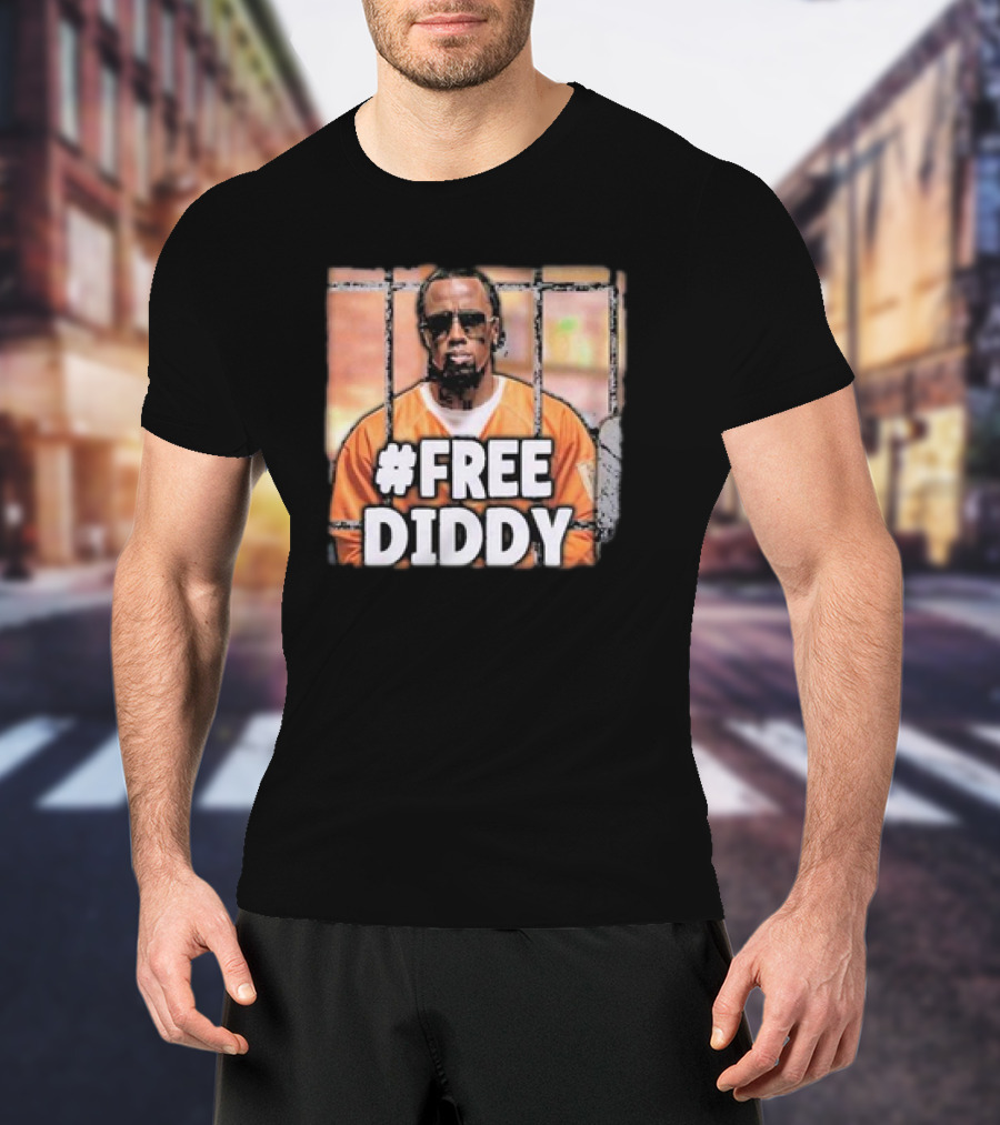 FreeDiddy Free Diddy Orange Prison Bars T-Shirt
