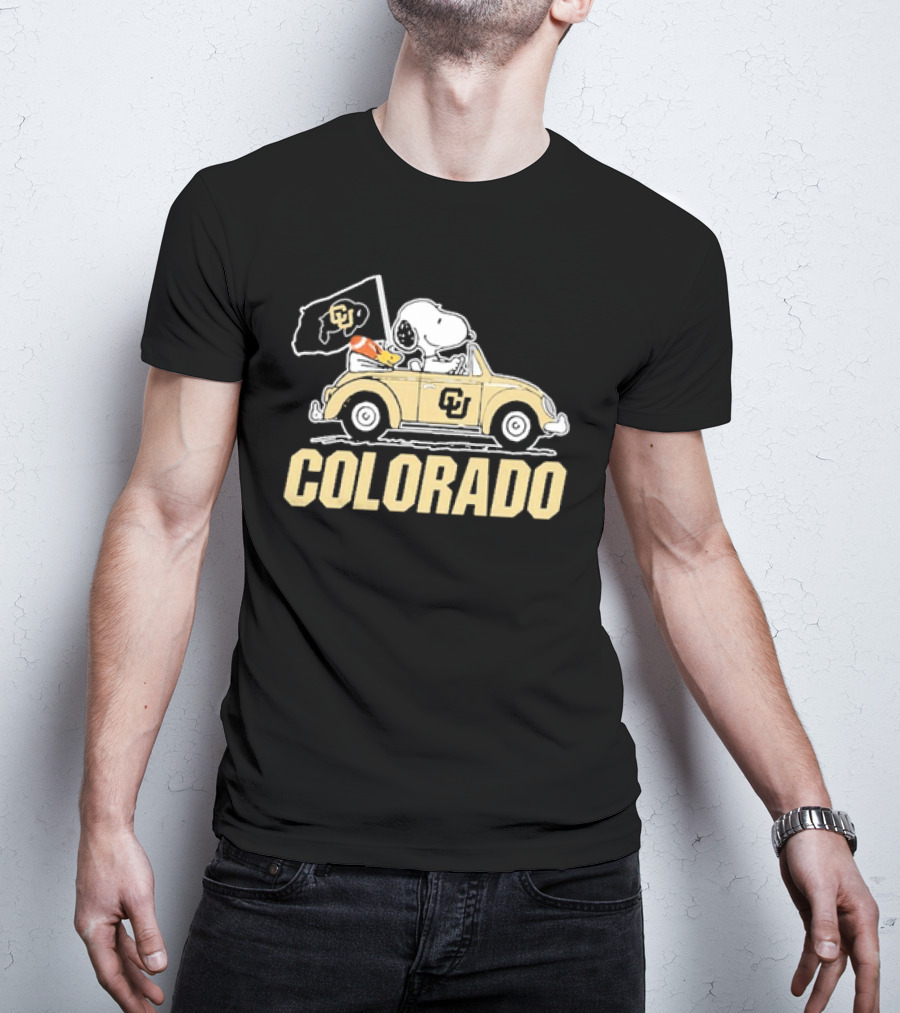 Peanuts Snoopy Woodstock Colorado Buffaloes Car T-Shirt