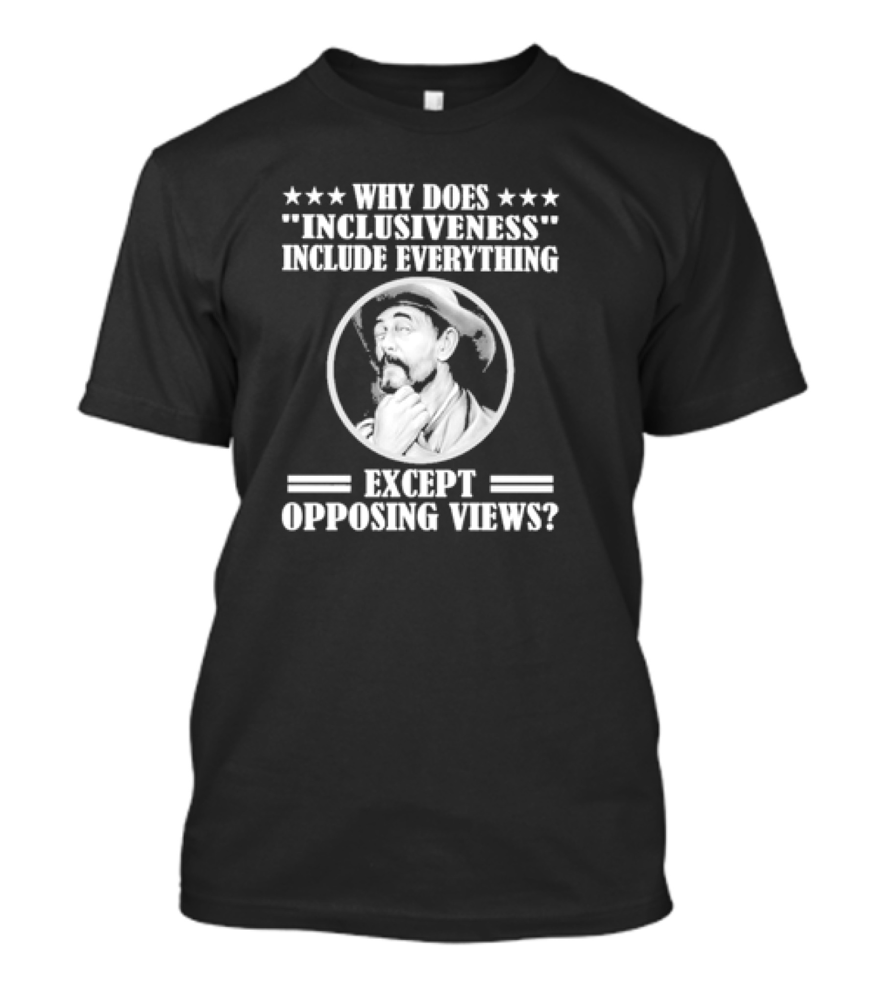 Why Does Inclusiveness Include Everything Except Opposing Views Question Cowboy Image T-Shirt