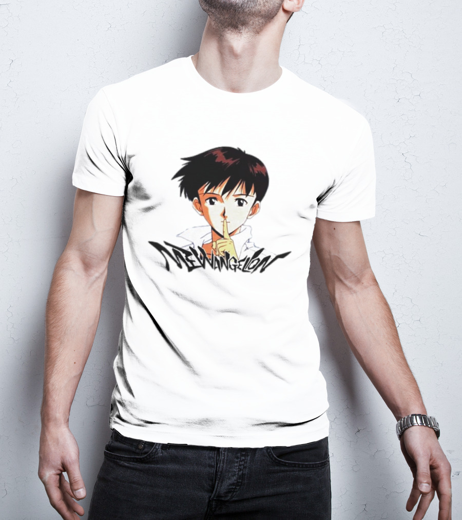 Mewangelion Ikari Shinji Anime Cartoon Evangelion Crossover T-Shirt