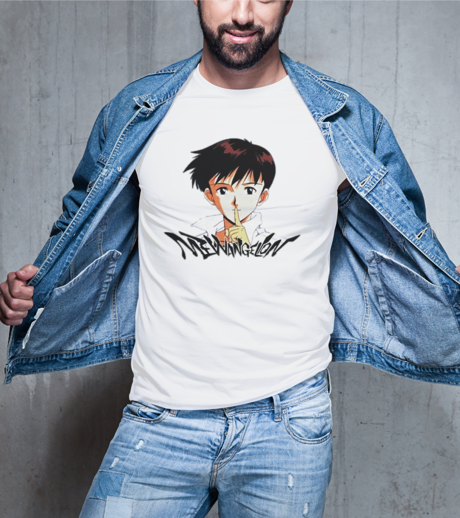 Mewangelion Ikari Shinji Anime Cartoon Evangelion Crossover T-Shirt