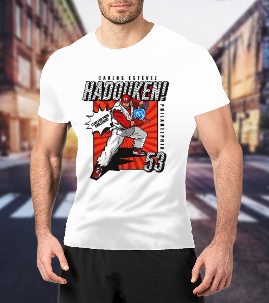 Carlos Estévez HADOUKEN Philadelphia 53 Fighter Explosion T-Shirt