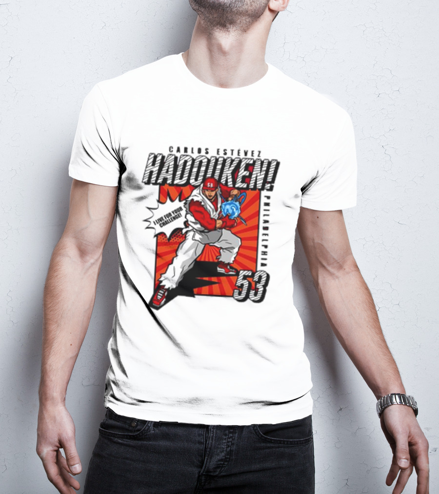 Carlos Estévez HADOUKEN Philadelphia 53 Fighter Explosion T-Shirt