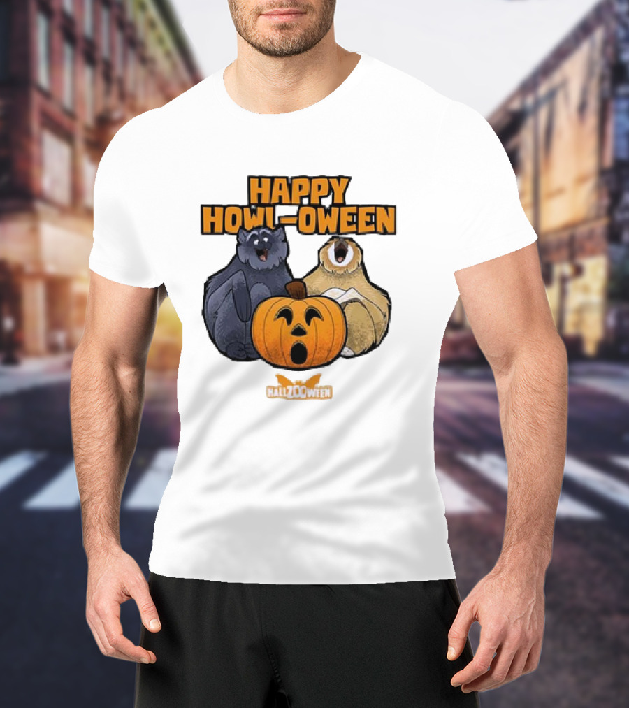 Happy Howl-oween Gibbons HallZOoween Pumpkin T-Shirt