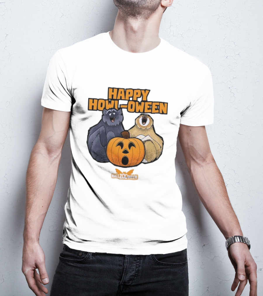Happy Howl-oween Gibbons HallZOoween Pumpkin T-Shirt