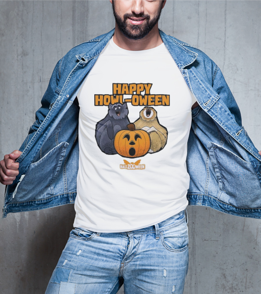 Happy Howl-oween Gibbons HallZOoween Pumpkin T-Shirt