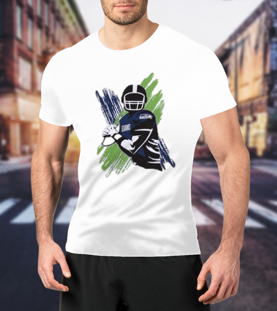 Seattle Seahawks Starter Player X Blue Green Football T-Shirt